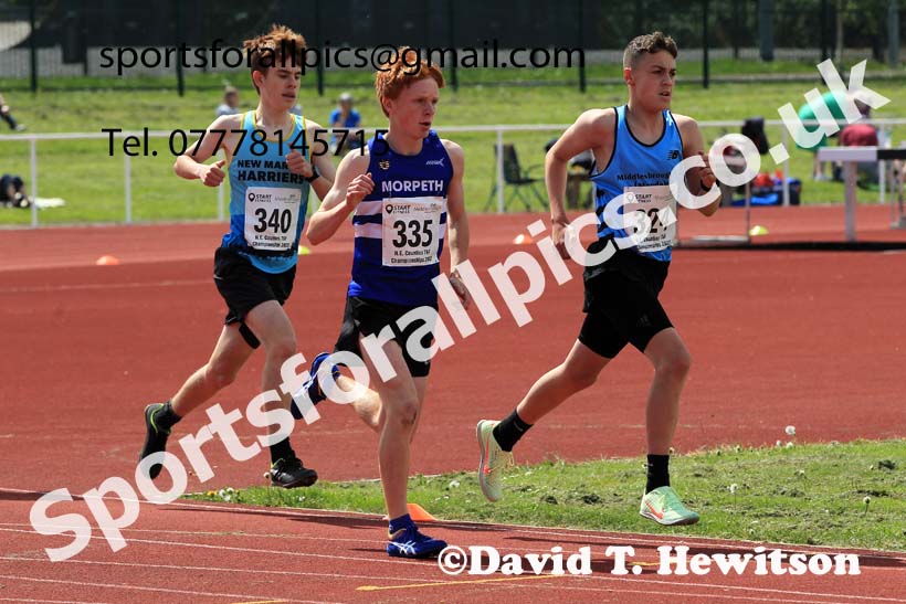 Men and Boys 1500 metres, 2022 North Eastern Track and Field Champs., Middlesbrough. David T. Hewitson/Sports for All Pics
